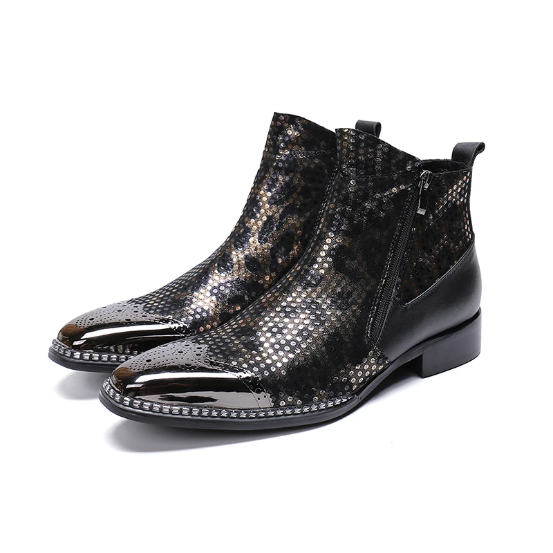 Genuine Leather Double zipper ankle boots fashion Bullock carved dress shoes pointed toe Martin boots big size 46
Genuine Leather Double zipper ankle boots fashion Bullock carved dress shoes pointed toe Martin boots big size 46