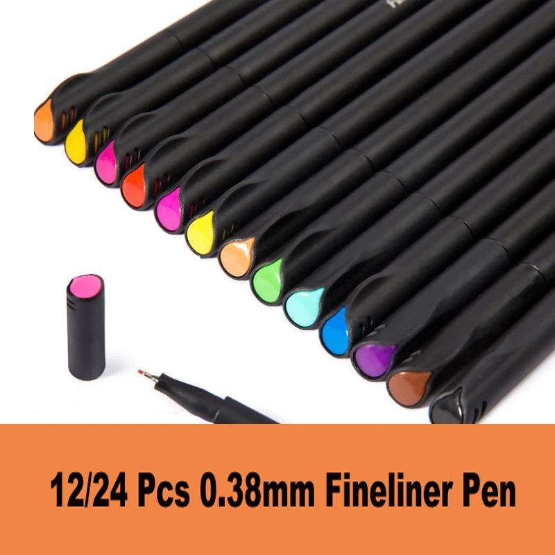 12/24 Colors Set 0.38MM Fine Liner Pens Watercolor Based Art Markers Colored Marker Pens For Manga Anime Sketch Drawing
12/24 Colors Set 0.38MM Fine Liner Pens Watercolor Based Art Markers Colored Marker Pens For Manga Anime Sketch Drawing
