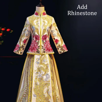 Add Rhinestone Embroidery Phoenix&flower Cheongsam Women Qipao Satin Vintage Classic Noble Luxury Marriage Suit Long Vestidos
Add Rhinestone Embroidery Phoenix&flower Cheongsam Women Qipao Satin Vintage Classic Noble Luxury Marriage Suit Long Vestidos