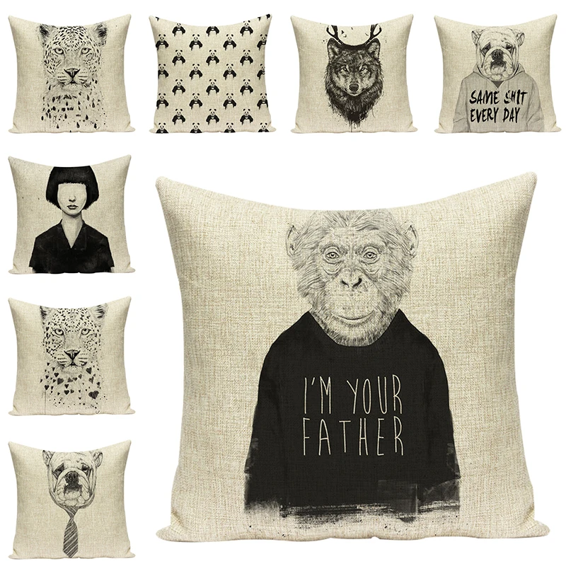 Cartoon Animal Cushion Covers Linen Decorative Pillowcases Art Car Seat Accessories Sofa Throw Pillow Cases Home Textile Decor
Cartoon Animal Cushion Covers Linen Decorative Pillowcases Art Car Seat Accessories Sofa Throw Pillow Cases Home Textile Decor