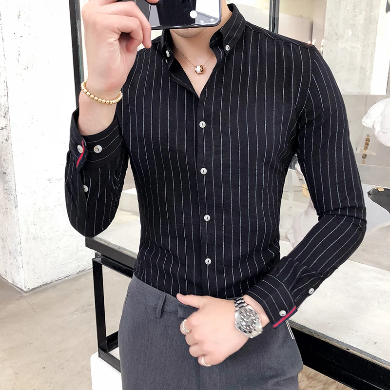 Fashion 2018 Autumn Winter Shirt Men Brand New Slim Fit Striped Mens Social Shirts Dress Long Sleeve British Style Blouse Homme
Fashion 2018 Autumn Winter Shirt Men Brand New Slim Fit Striped Mens Social Shirts Dress Long Sleeve British Style Blouse Homme
