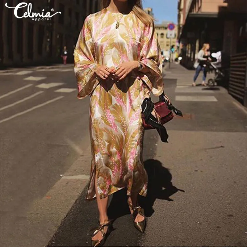 2019 Autumn Celmia Vintage Dress Women Casual Long Flare Sleeve Midi Dresses Loose Elegant Party Vestidos Robe Femme Plus Size
2019 Autumn Celmia Vintage Dress Women Casual Long Flare Sleeve Midi Dresses Loose Elegant Party Vestidos Robe Femme Plus Size