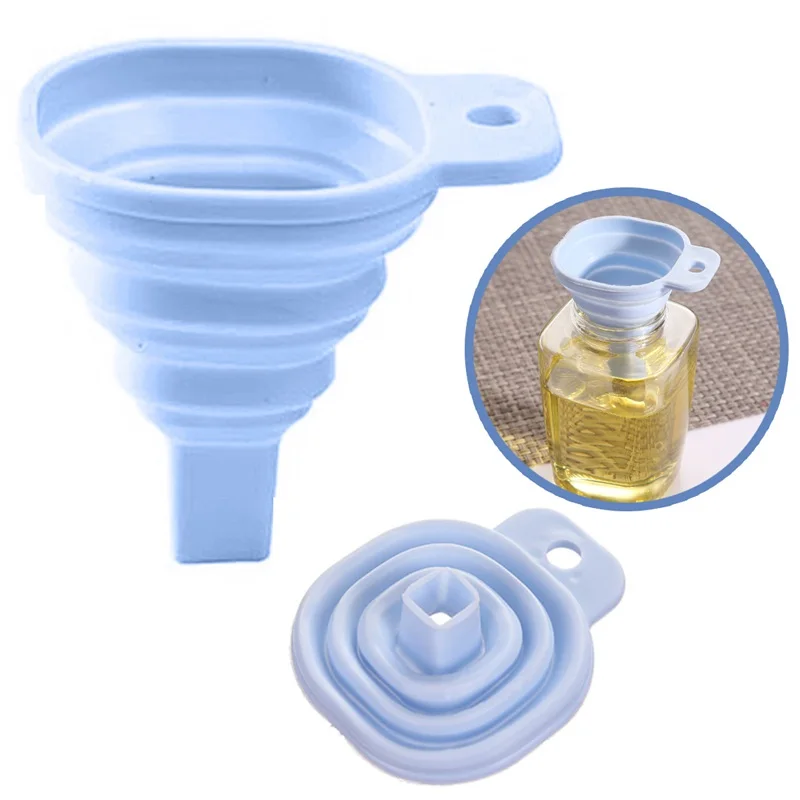 Novelty silicone folding funnel telescopic long Collapsible Style funnels for household liquid dispensing Kitchen Gadgets blue
Novelty silicone folding funnel telescopic long Collapsible Style funnels for household liquid dispensing Kitchen Gadgets blue