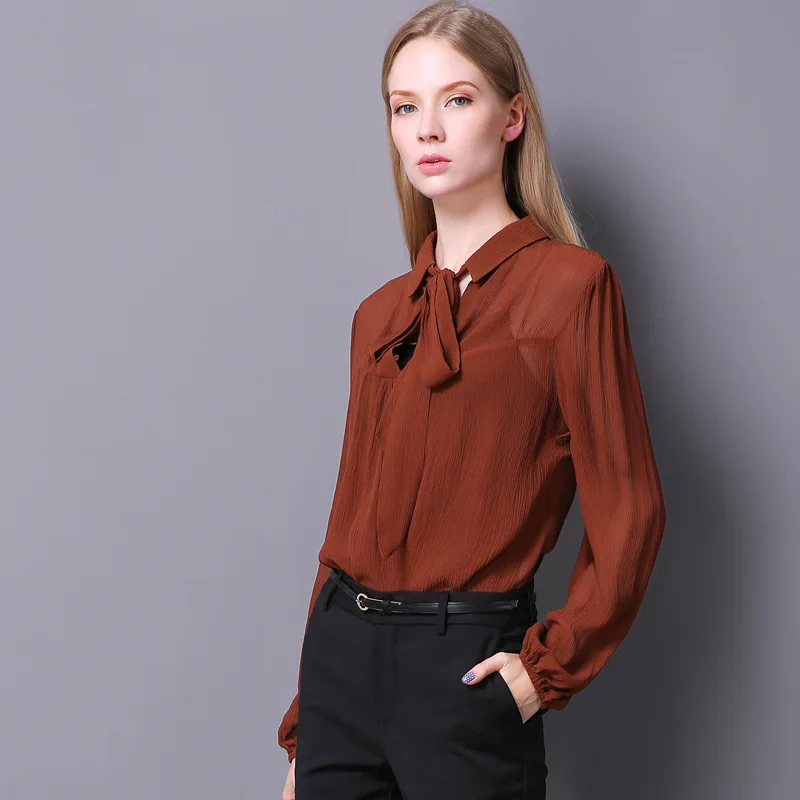 100% Silk Chiffon Shirt Pure Natural Silk Fabric Women Printed Shirt New Arrival Chocolate Color
100% Silk Chiffon Shirt Pure Natural Silk Fabric Women Printed Shirt New Arrival Chocolate Color