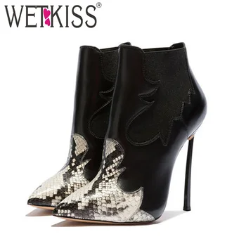 WETKISS Occident Ankle Women Boots Snake Pointed Toe Footwear Booties Warm Short Plush 2019 Thin High Heels 12 cm Ladies Shoes
WETKISS Occident Ankle Women Boots Snake Pointed Toe Footwear Booties Warm Short Plush 2019 Thin High Heels 12 cm Ladies Shoes