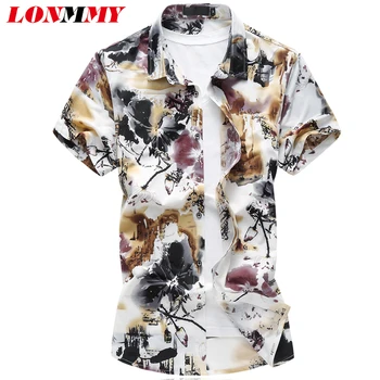 LONMMY 2018 Summer Flower mens shirts dress Casual camisetas slim fit Floral white shirt men Short sleeves Plus size 6XL 
LONMMY 2018 Summer Flower mens shirts dress Casual camisetas slim fit Floral white shirt men Short sleeves Plus size 6XL