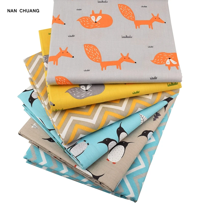 Nanchuang Fox 6pcs/lot Patchwork Cotton Fabric For Baby&Children Doll Cover Bedding DIY Sewing Quilting Fat Quarters Material
Nanchuang Fox 6pcs/lot Patchwork Cotton Fabric For Baby&Children Doll Cover Bedding DIY Sewing Quilting Fat Quarters Material