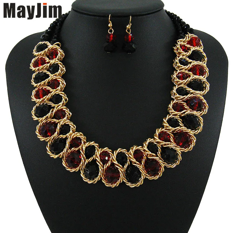 MayJim Statement African beads crystal Necklace jewelry sets Handmade gold chain bridal jewelry sets Vintage fashion women
MayJim Statement African beads crystal Necklace jewelry sets Handmade gold chain bridal jewelry sets Vintage fashion women