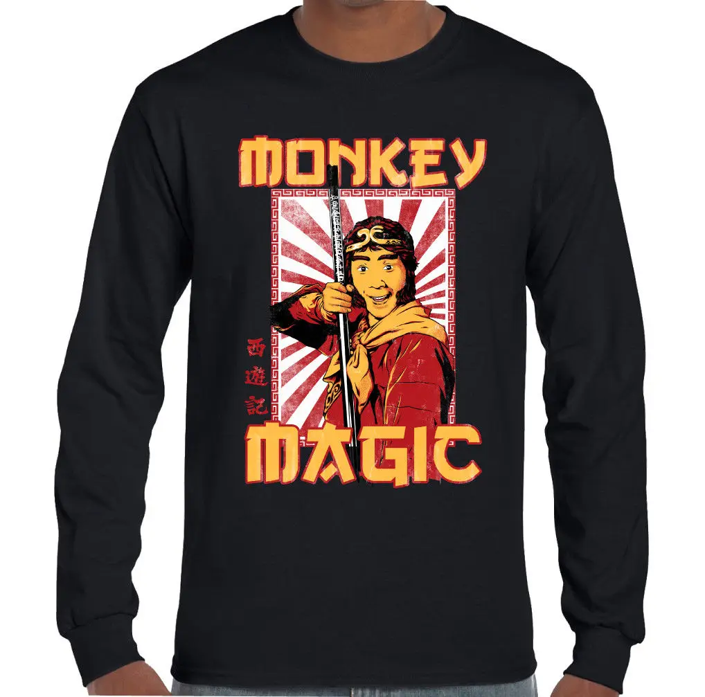 Мужская Ретро обезьяна Магия футболка китайская фантазия ТВ шоу 70 & #039 s 80 боевые