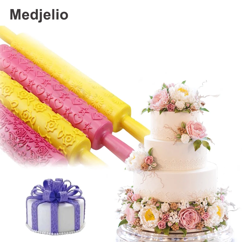 Medjelio 13 Colors Emboss Rolling Pin Fondant Printing Mould Sugar Paste Pastry Cutter Mold Kitchen Baking Cake Decorating Tools
Medjelio 13 Colors Emboss Rolling Pin Fondant Printing Mould Sugar Paste Pastry Cutter Mold Kitchen Baking Cake Decorating Tools