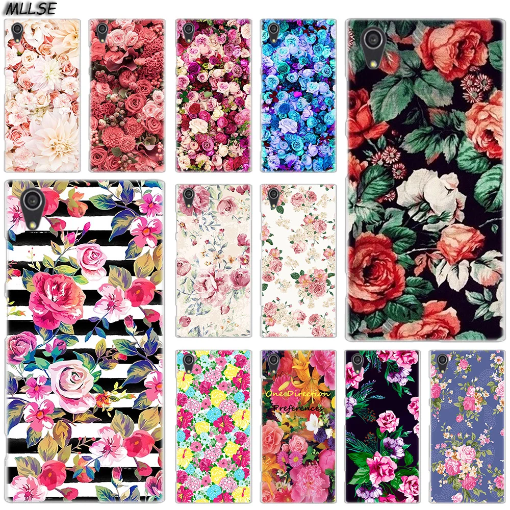 

MLLSE Beautiful Rose Peony Flower Case Cover for Sony Xperia M4Aqua M5 E5 X XA XA1 XA2 Plus XA3 XZ XZ1 XZ2 Compact Z5 L1 L2 L3