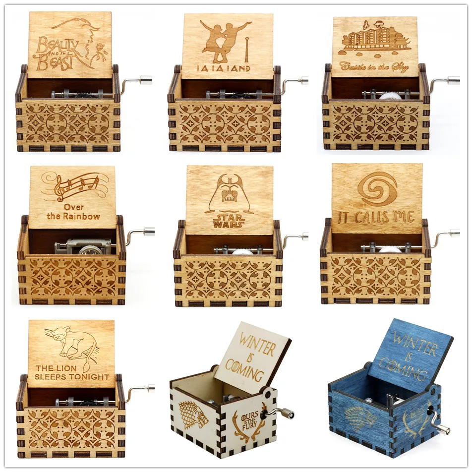 Hand Cranked Wood Music Box Star Wars Zelda Game Of Thrones For Chirstmas Happy Birthday New Year Children Gift
Hand Cranked Wood Music Box Star Wars Zelda Game Of Thrones For Chirstmas Happy Birthday New Year Children Gift