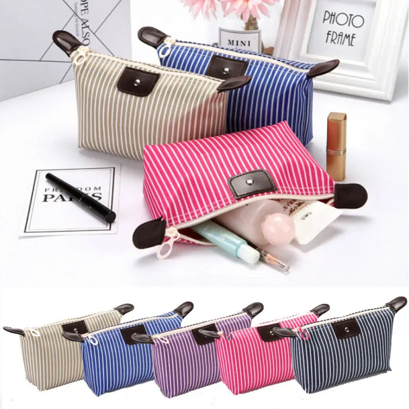 Portable Travel Large Waterproof foldable Striped Cosmetic Bags Essentials Organizer for Makeup and Toiletries
Portable Travel Large Waterproof foldable Striped Cosmetic Bags Essentials Organizer for Makeup and Toiletries