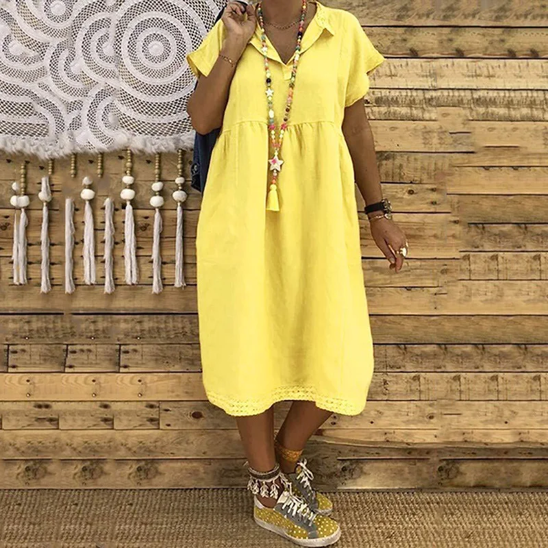 Fashion Dress Casual Short Sleeve Loose Plus Size Casual Sundress Simple Holiday
Fashion Dress Casual Short Sleeve Loose Plus Size Casual Sundress Simple Holiday