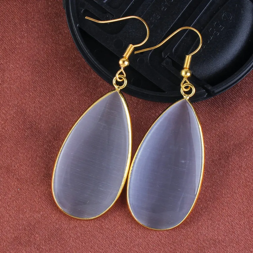 100-Unique 1 Pair Light Yellow Gold Color Gray Cat Eye Stone Water Drop Earrings Elegant Women's Earring
100-Unique 1 Pair Light Yellow Gold Color Gray Cat Eye Stone Water Drop Earrings Elegant Women's Earring
