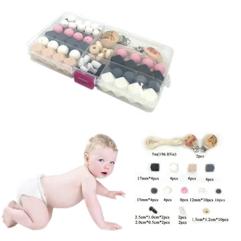 DIY Baby Silicone Teether Crafts Set Pacifier Clips Crib Toy Safe & Natural Beads Necklace Pendants Kit YH-17
DIY Baby Silicone Teether Crafts Set Pacifier Clips Crib Toy Safe & Natural Beads Necklace Pendants Kit YH-17