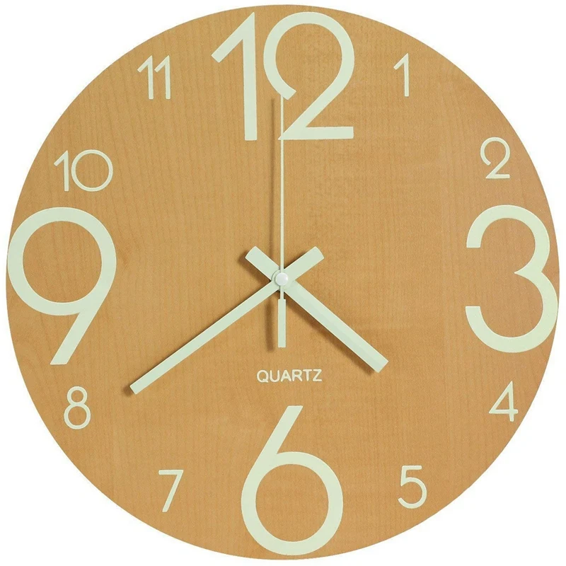 TOP!-Luminous Wall Clock,12 Inch Wooden Silent Non-Ticking Kitchen Wall Clocks With Night Lights For Indoor/Outdoor Living Roo
TOP!-Luminous Wall Clock,12 Inch Wooden Silent Non-Ticking Kitchen Wall Clocks With Night Lights For Indoor/Outdoor Living Roo