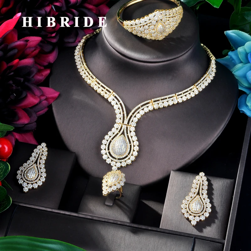 HIBRIDE роскошное золотистое свадебное ожерелье в нигерийском стиле с кубическим цирконием, Дубай, комплект из 4 предметов, комплект украшений для вечеринки, подарки, N-821
HIBRIDE роскошное золотистое свадебное ожерелье в нигерийском стиле с кубическим цирконием, Дубай, комплект из 4 предметов, комплект украшений для вечеринки, подарки, N-821