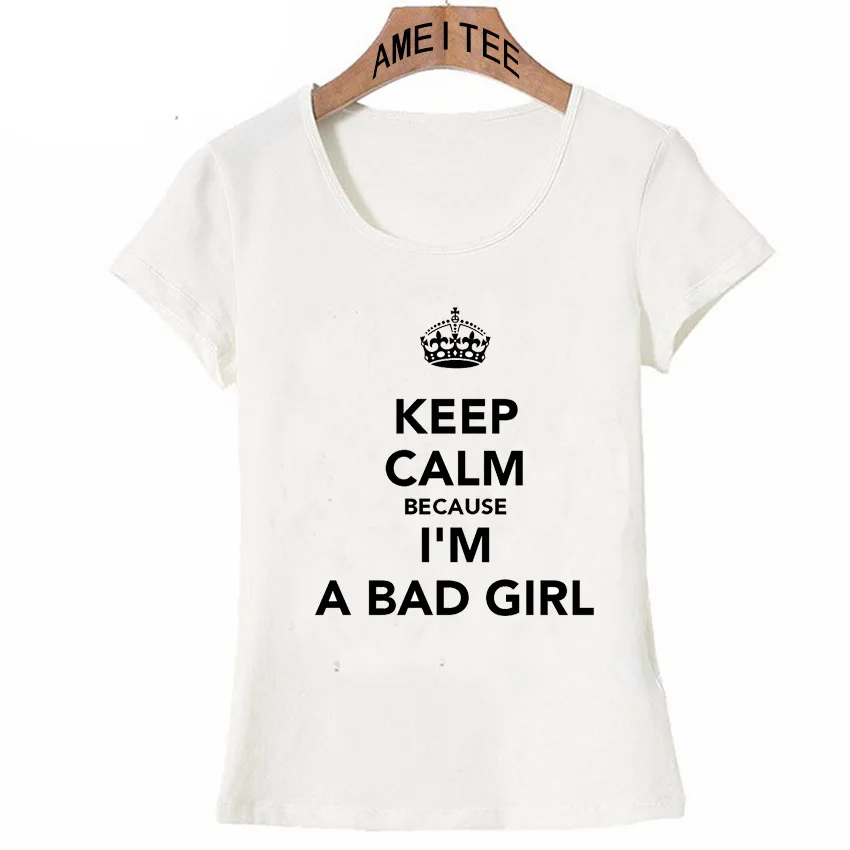 2018 New summer novelty women t-shirt keep calm because im a bad girl T-Shirt funny letter design casual Tops punk girl Tees
2018 New summer novelty women t-shirt keep calm because im a bad girl T-Shirt funny letter design casual Tops punk girl Tees