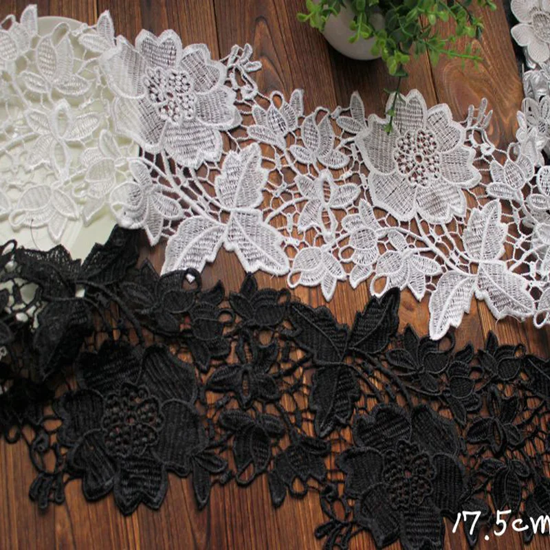 Patch Embroidered Lace Trimming,5 Yards 17.5cm width Black White Flower Soluble Lace Trim Fabric For Clothes Accessories -SSHB
Patch Embroidered Lace Trimming,5 Yards 17.5cm width Black White Flower Soluble Lace Trim Fabric For Clothes Accessories -SSHB