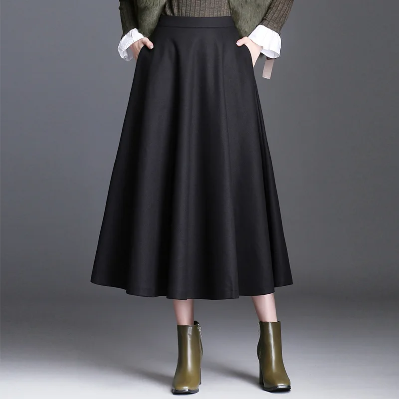 Autumn New Temperament Long Skirt Woolen Casual Large Swing Skirt Solid Color High Waist Was Thin Wild Warm Thick Jupe MZ3144
Autumn New Temperament Long Skirt Woolen Casual Large Swing Skirt Solid Color High Waist Was Thin Wild Warm Thick Jupe MZ3144
