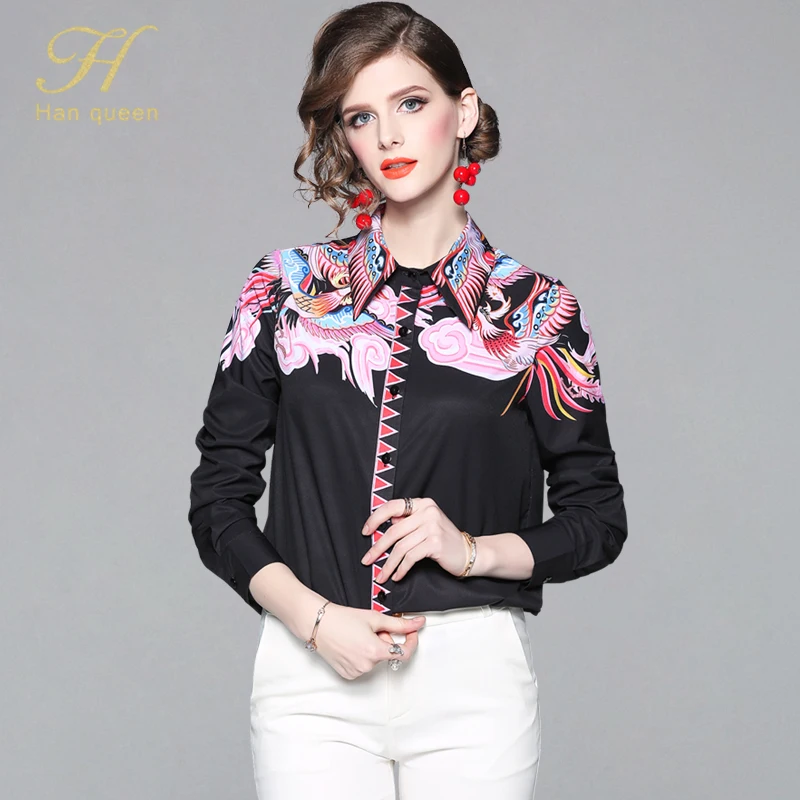 H Han Queen Vintage Print Shirt Top Women 2019 Spring Office Wear Business Wide Match Blouses Turn Down Collar New Casual Shirts
H Han Queen Vintage Print Shirt Top Women 2019 Spring Office Wear Business Wide Match Blouses Turn Down Collar New Casual Shirts