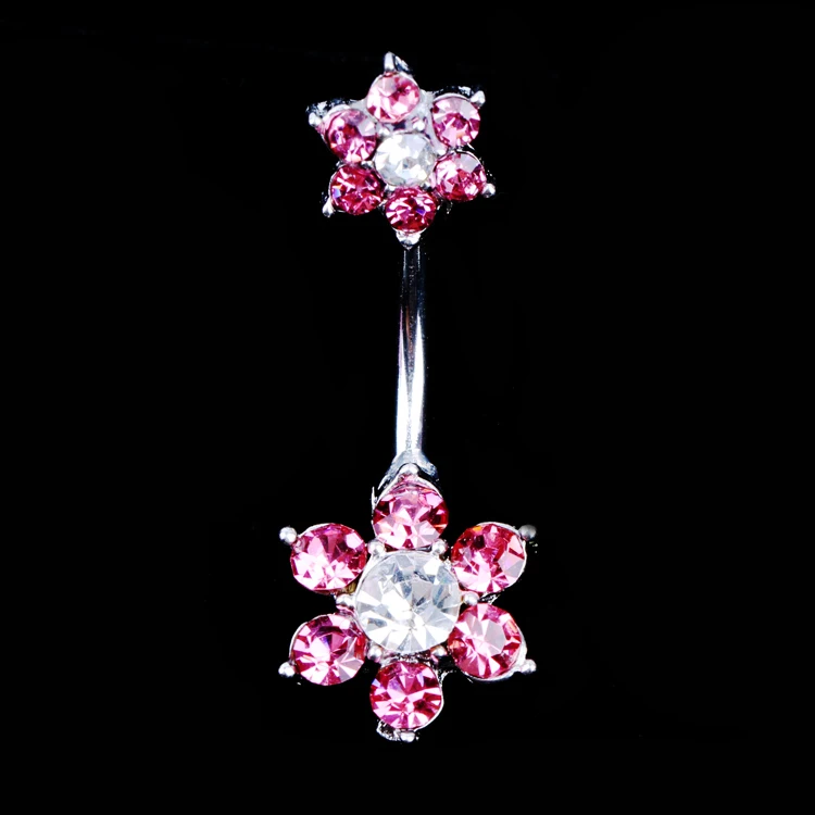 New Arrival Flower Rhinestone Piercing Medical Steel Fashion Navel Belly Button Rings Umbilical Nail Body Jewelry Body-0168
New Arrival Flower Rhinestone Piercing Medical Steel Fashion Navel Belly Button Rings Umbilical Nail Body Jewelry Body-0168