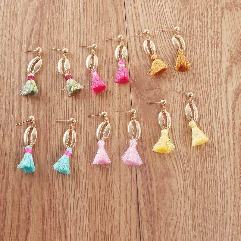 2019 New Arrival Bohemia Ethnic Shell Drop Earrings Gold Color Colorful Tassel Earrings For Women Girls Boho Summer Jewelry 
2019 New Arrival Bohemia Ethnic Shell Drop Earrings Gold Color Colorful Tassel Earrings For Women Girls Boho Summer Jewelry