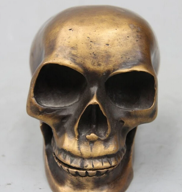 R0717 Details about 4"China Chinese folk bronze copper Skull Skeletons head death'shead statue (B0413)
R0717 Details about 4"China Chinese folk bronze copper Skull Skeletons head death'shead statue (B0413)