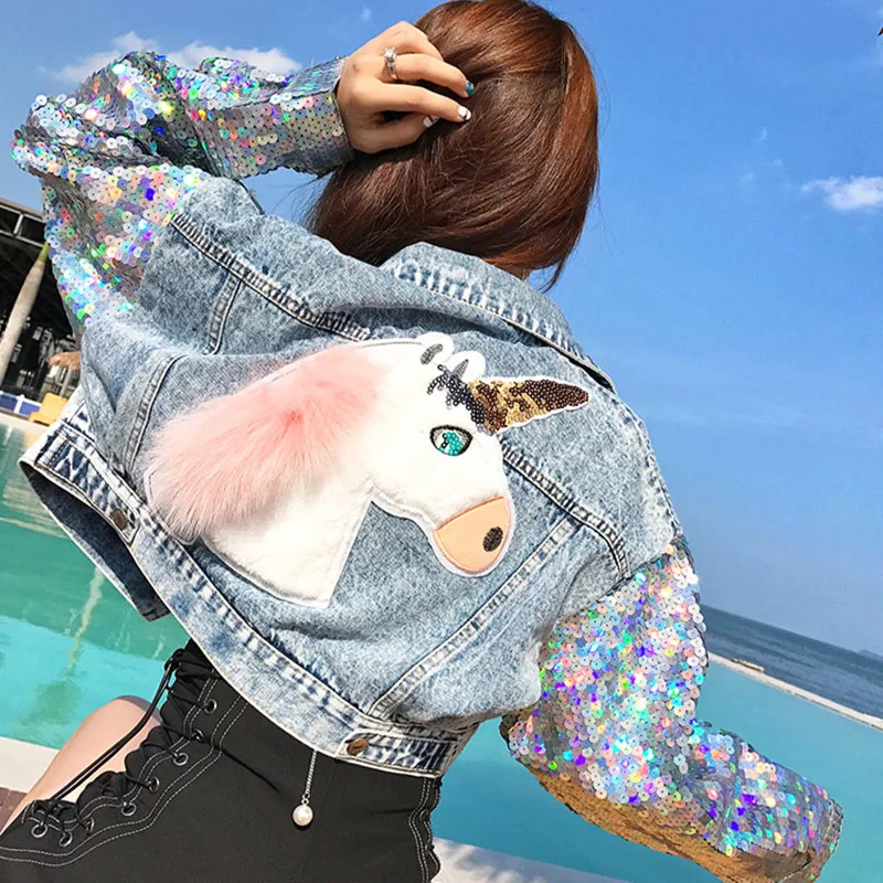 Streetwear Fashion Animal Patch Sequin Jeans Jacket Woman Spring Cropped Coat 2019 New Korean Bat Sleeve Women Denim Jacket
Streetwear Fashion Animal Patch Sequin Jeans Jacket Woman Spring Cropped Coat 2019 New Korean Bat Sleeve Women Denim Jacket