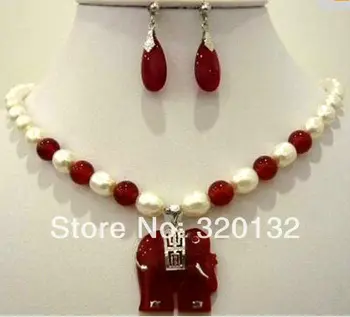 Fashion White pearl red Natural stone elephant pendant necklace earring 2017 Jewellery sets free shipping (A0
Fashion White pearl red Natural stone elephant pendant necklace earring 2017 Jewellery sets free shipping (A0