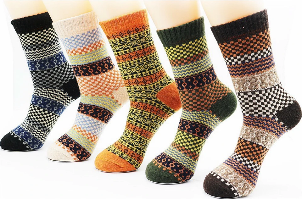 New men's winter thick wool socks Retro Style Warm wool socks.1 pairs 11