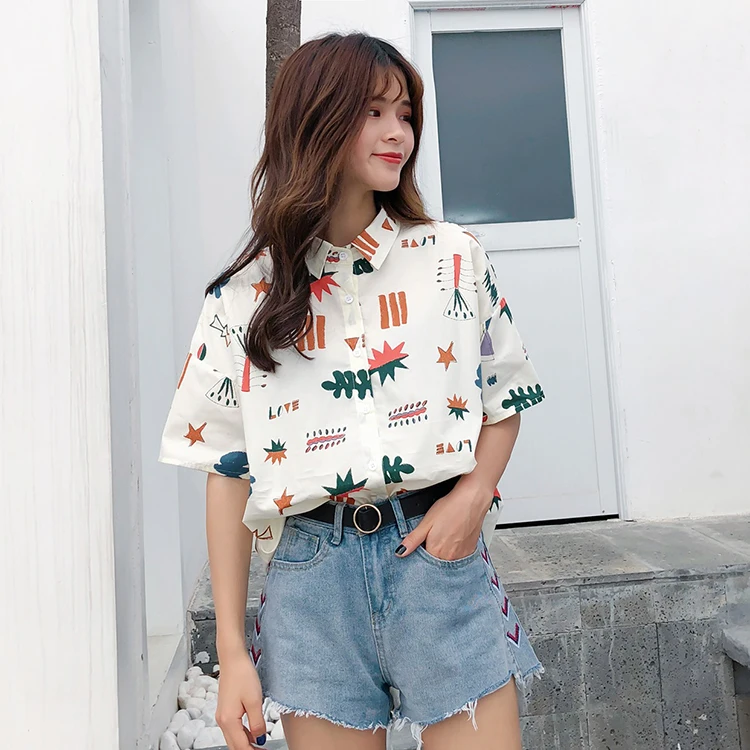 Women's Print Shirts Cartoon Turn-down Korean Harajuku Japan College Girls Chic Chiffon Blouse Fashion Shirts Woman Tops SP343
Women's Print Shirts Cartoon Turn-down Korean Harajuku Japan College Girls Chic Chiffon Blouse Fashion Shirts Woman Tops SP343