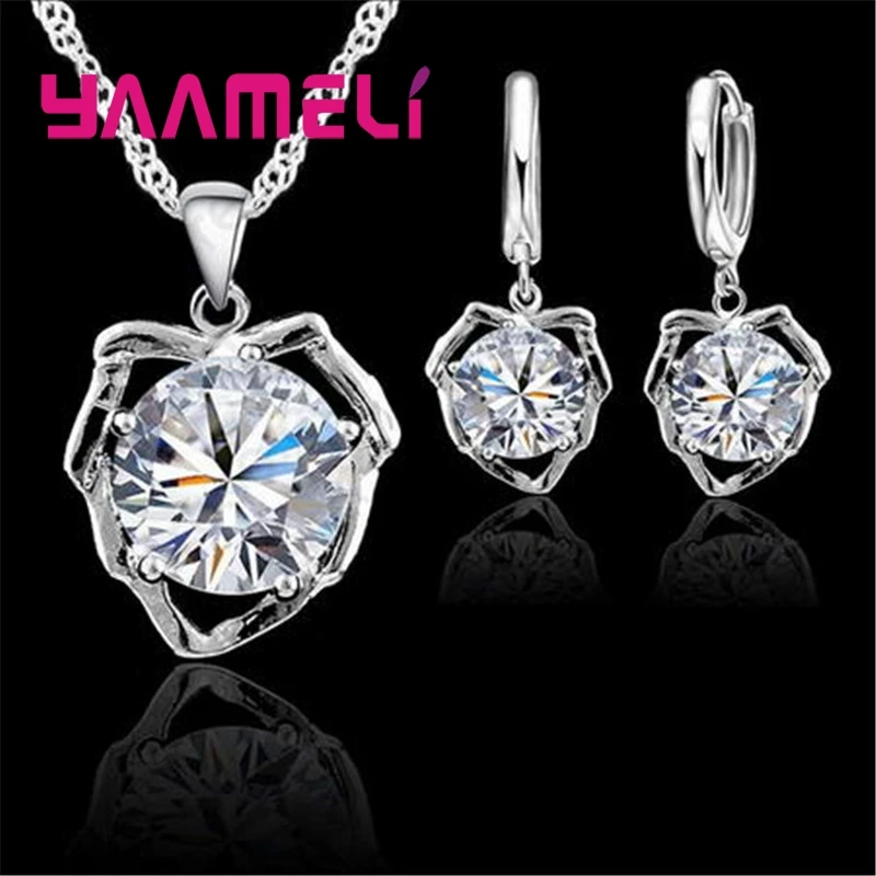 Elegant Fashion 925 Sterling Silver Cubic Zircon Romantic Heart Necklace Earrings Set Women Wedding Party Jewelry Gift
Elegant Fashion 925 Sterling Silver Cubic Zircon Romantic Heart Necklace Earrings Set Women Wedding Party Jewelry Gift