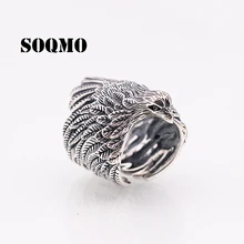 Мужское большое кольцо SOQMO из тайского серебра 925 пробы ювелирное