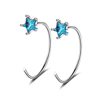 XIYANIKE 925 Sterling Silver Handmade Blue crystal Stars Wave Earrings Jewelry New Fashion For Women European Design
XIYANIKE 925 Sterling Silver Handmade Blue crystal Stars Wave Earrings Jewelry New Fashion For Women European Design