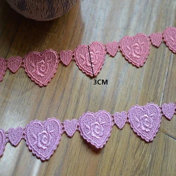 3CM Width (5yds/lot) pink Heart-shaped soluble Hight quality lace fabrics embroidered lace trim-m16080712
3CM Width (5yds/lot) pink Heart-shaped soluble Hight quality lace fabrics embroidered lace trim-m16080712