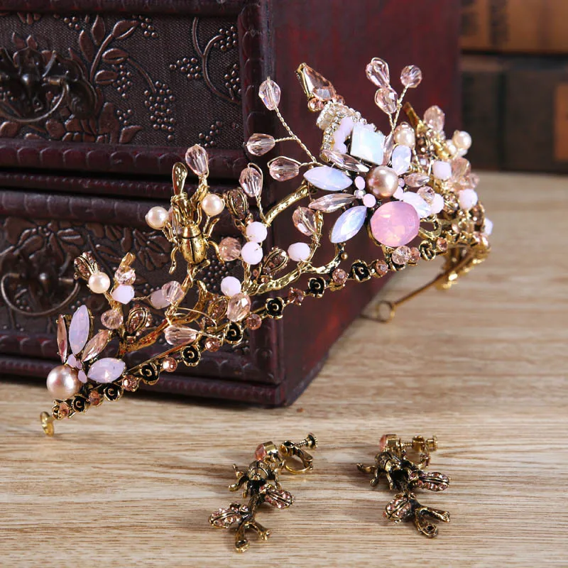 Baroque Crystal Rhinestone Bridal Tiara Crown and Earrings Queen Flower Headband Diadem Wedding Hair Accessories Jewelry Set SL
Baroque Crystal Rhinestone Bridal Tiara Crown and Earrings Queen Flower Headband Diadem Wedding Hair Accessories Jewelry Set SL