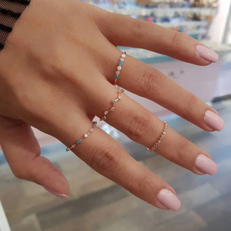8Seasons Fashion Concise Ring Set Wave Colorful Round Simple Geometry Crystal Hollow Gold Exquisite Women Rings,1 Set(4 Pcs/Set)
8Seasons Fashion Concise Ring Set Wave Colorful Round Simple Geometry Crystal Hollow Gold Exquisite Women Rings,1 Set(4 Pcs/Set)