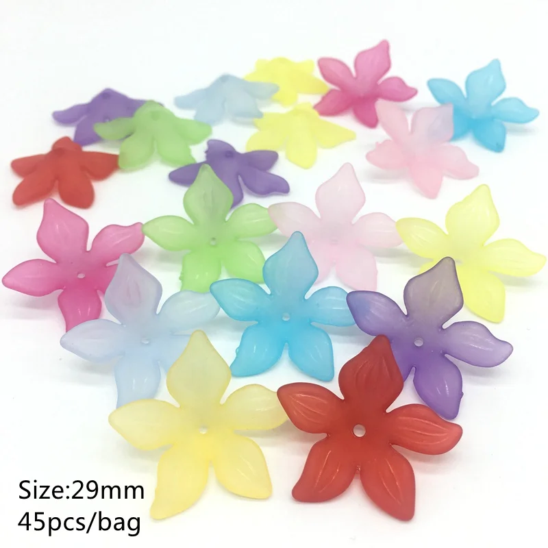 Meideheng Plastic Acrylic five petaled dull polish Frosted flower Beads Fit Jewelry Handmade DIY Craft Accessories 29mm 45pc/bag
Meideheng Plastic Acrylic five petaled dull polish Frosted flower Beads Fit Jewelry Handmade DIY Craft Accessories 29mm 45pc/bag