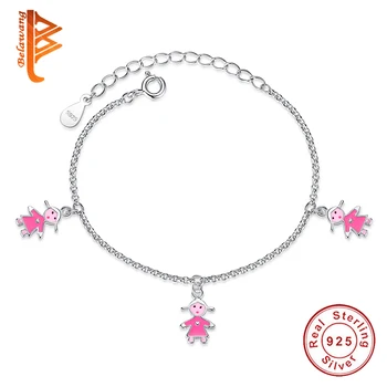 BELAWANG 100% 925 Sterling Silver Three Girls Pendant Charms Bracelets for Children Girls Lovely Adjustable Chain Bracelets Gift
BELAWANG 100% 925 Sterling Silver Three Girls Pendant Charms Bracelets for Children Girls Lovely Adjustable Chain Bracelets Gift