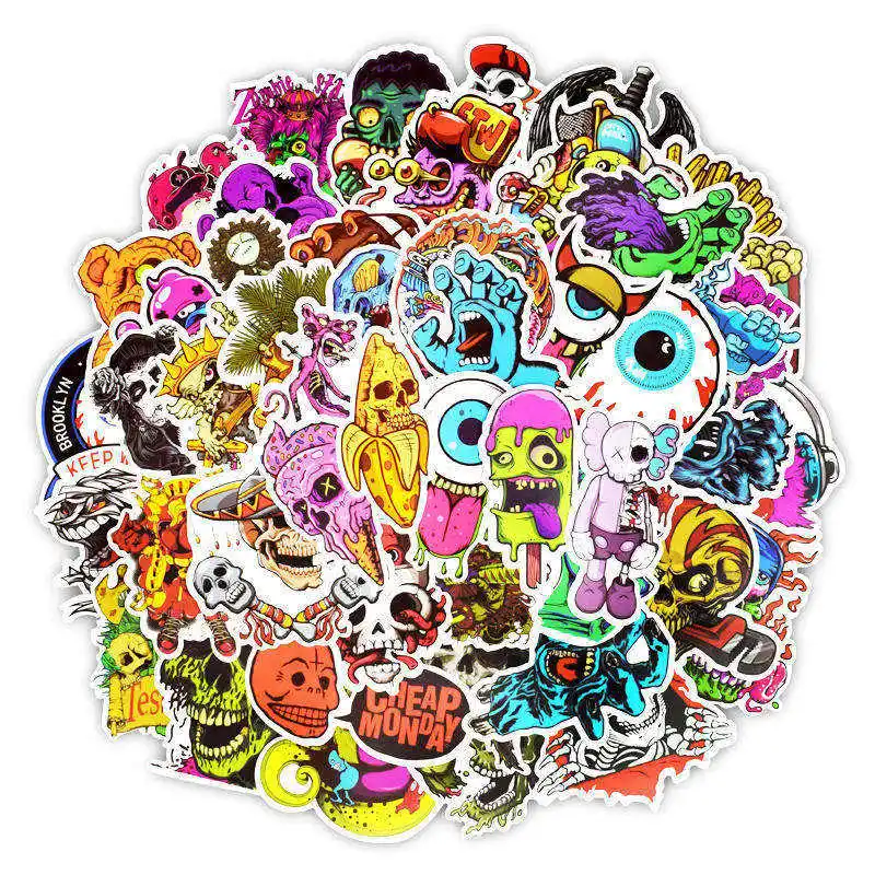 50pcs Cool Skull Cartoon Stickers Vinyl Stickers for Macbook Surface Pro 4 Ipad Air 2 Notebook Suitcase Guitar Skateboard Car
50pcs Cool Skull Cartoon Stickers Vinyl Stickers for Macbook Surface Pro 4 Ipad Air 2 Notebook Suitcase Guitar Skateboard Car