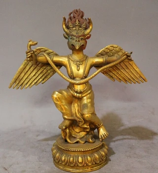 wholesale factory 9" Bronze 24K Gold Tibet Buddhism Redpoll Winged Garuda Bird Eagle Buddha Statue AE1024 AB1025 
wholesale factory 9" Bronze 24K Gold Tibet Buddhism Redpoll Winged Garuda Bird Eagle Buddha Statue AE1024 AB1025