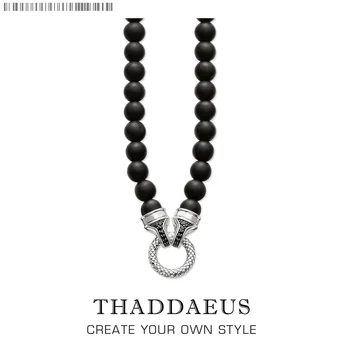 

Beads Necklace Obsidian,2017 Brand New Strand Fashion Jewelry Europe Style Rebel Cross Bijoux Gift For Men & Women Friend