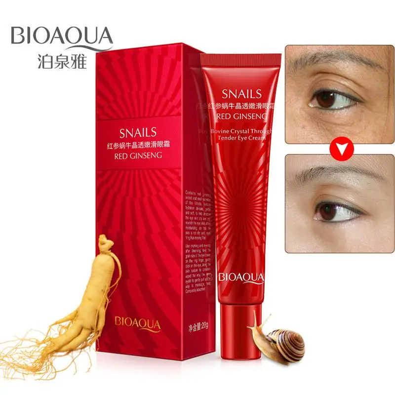 BIOAQUA Brand Red Ginseng Eye Cream Moisturizer Care Fade Fine Line Makeup Gel Removal Snails Eye Creams Serum Skin Care
BIOAQUA Brand Red Ginseng Eye Cream Moisturizer Care Fade Fine Line Makeup Gel Removal Snails Eye Creams Serum Skin Care