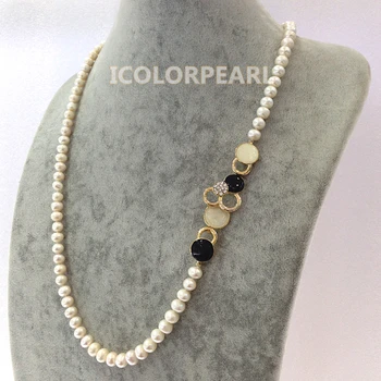 WEICOLOR 75cm Long 9mm Semiround White Natural Freshwater Pearl With Crystal And Light Yellow Gold-Color Copper Parts
WEICOLOR 75cm Long 9mm Semiround White Natural Freshwater Pearl With Crystal And Light Yellow Gold-Color Copper Parts