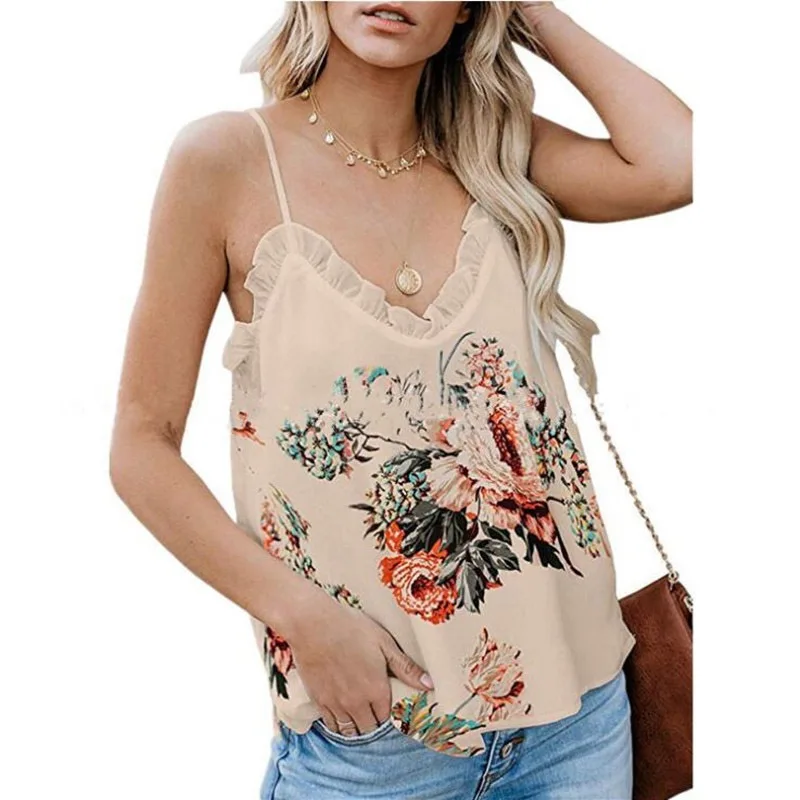Fashion Women Camis Blouse Sexy Flower Printed Sleeveless Gallus Leaves Printed Casual Tops Shirt Vest Spaghetti Strap Camisole
Fashion Women Camis Blouse Sexy Flower Printed Sleeveless Gallus Leaves Printed Casual Tops Shirt Vest Spaghetti Strap Camisole