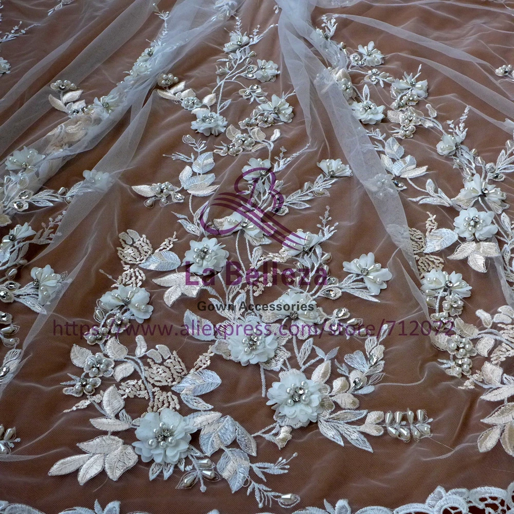 La Belleza pink white/gray pink/yellow rhinestones pearls 3D flowers heavy handmade wedding dress lace fabric 51'' width 1 yard
La Belleza pink white/gray pink/yellow rhinestones pearls 3D flowers heavy handmade wedding dress lace fabric 51'' width 1 yard
