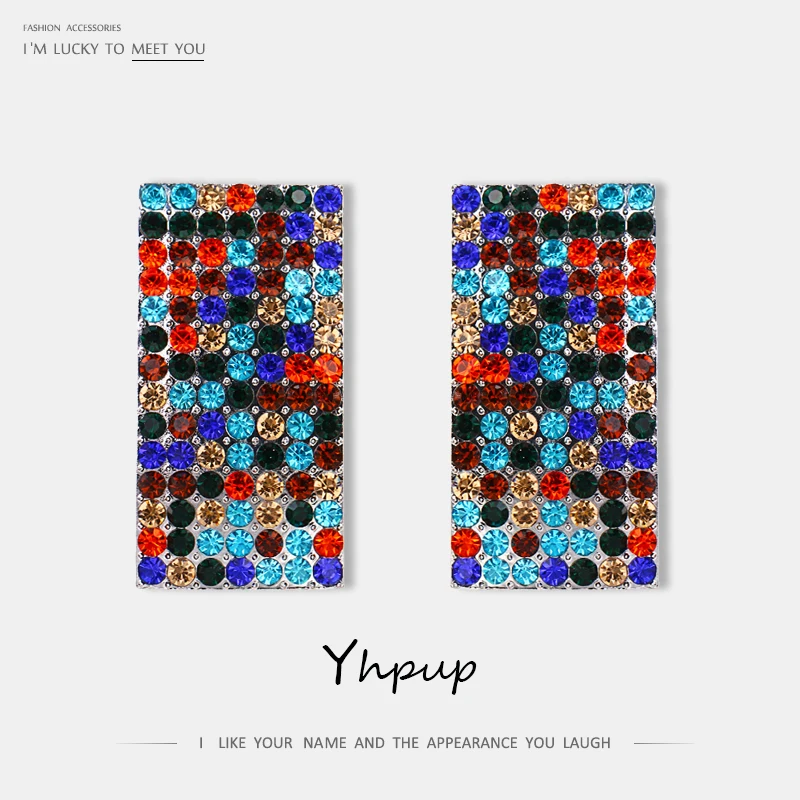 Yhpup Fashion Hyperbole Crystal Geometric Stud Earrings Rhinestone Colorful Brand Earrings for Women pendientes mujer moda 2019
Yhpup Fashion Hyperbole Crystal Geometric Stud Earrings Rhinestone Colorful Brand Earrings for Women pendientes mujer moda 2019