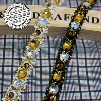 5Yard Retro Handmade Gold Beaded Lace Trim Rhinestone Wool Lace Collar Ribbon Wedding Decoration Accessories Braid Lace Applique
5Yard Retro Handmade Gold Beaded Lace Trim Rhinestone Wool Lace Collar Ribbon Wedding Decoration Accessories Braid Lace Applique